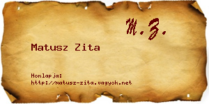 Matusz Zita névjegykártya